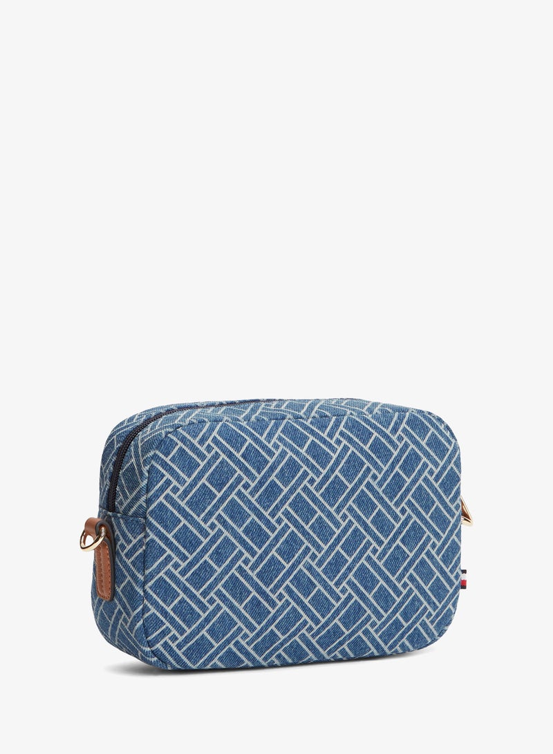 TOMMY HILFIGER TH Monogram Denim Crossbody Camera Bag - Image 3